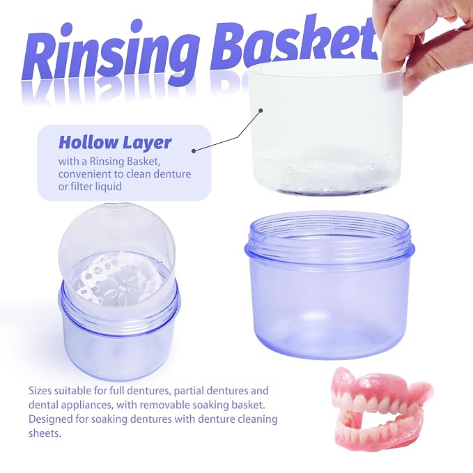 Large Denture case, No-Leak Denture Bath Box Denture Cup, Retainer Cleaning Box - Image 5