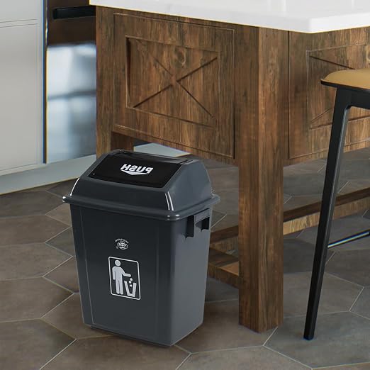 Readsky 6 Gallon Plastic Garbage Can Swing Lid, Trash Can Swing-Top, Swing - Image 4