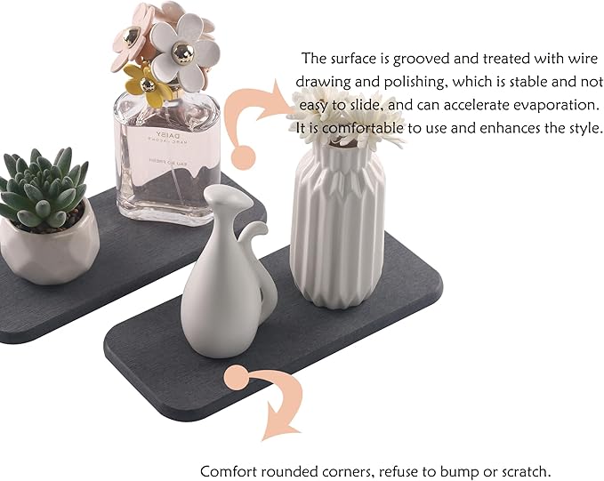 2 Pcs Water Absorbing Stone Trays, Kitchen/Bathroom Sink Soap Dish, Diatomite - Image 5