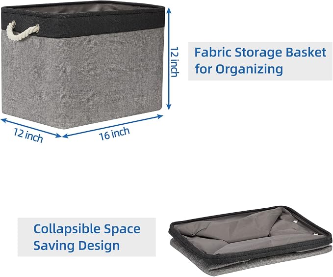 Temary Large Storage Baskets 2 Pack Cloth Basket - Image 7