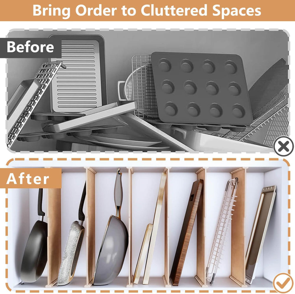 Celestite Wooden Baking Sheet Organizer for Cabinet, Baking Tray Organizer, C...