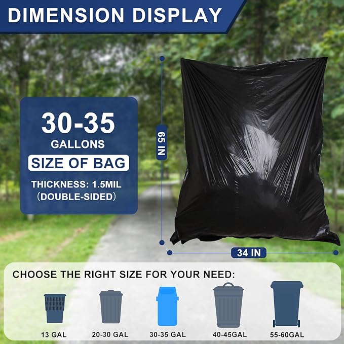 30-35 Gallon Trash Bags Heavy Duty 1.5 Mil - Image 4