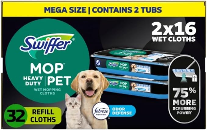 Swiffer Sweeper Pet Heavy Duty Multi-Surface Wet Cloth Refills by Swiffer