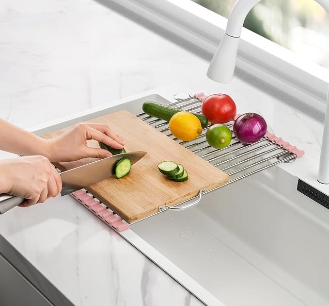 Tomorotec 17.7" x 12.5" Roll Up Dish Drying Rack Over Sink Drying Rack Sink - Image 7