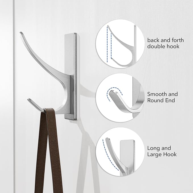 Self-Adhesive Coat Hooks for Hanging - Image 6