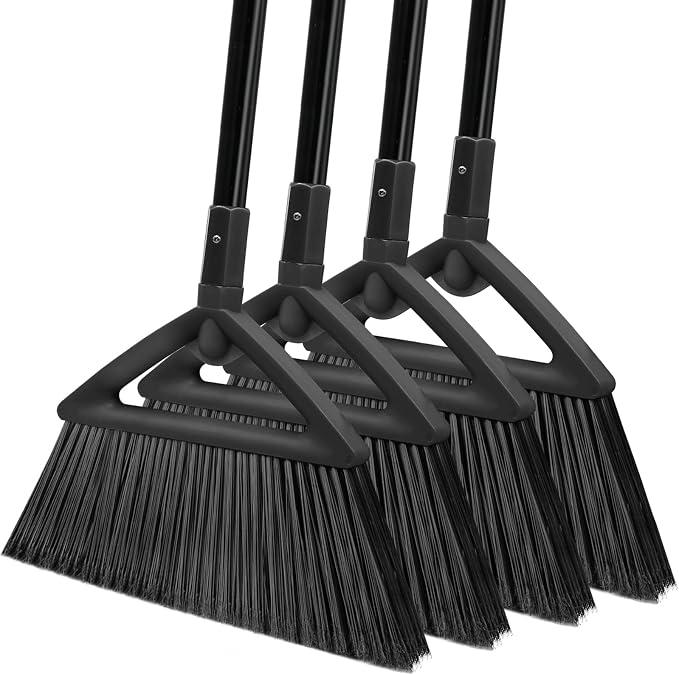 4PCS Heavy Duty Angle Broom, Long Pole Brooms by SZJYHQY