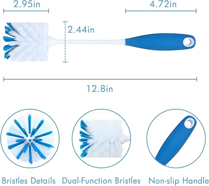 PHYEX 2 Pack Long Handle Bottle Scrubbing Brushes, Water Bottle Cleaner - Image 2