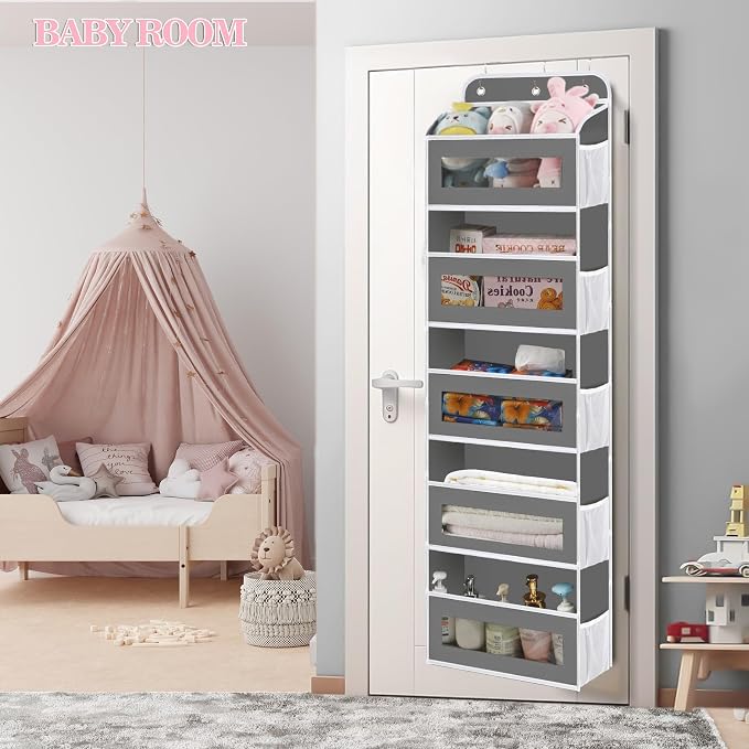 Over The Door Organizer, 5 Shelves Closet Door Hanging Organizer - Image 5