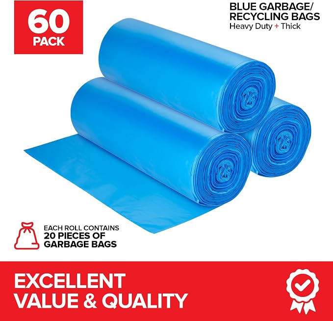 Heavy-Duty Blue Recycling Bags, Industrial or Home Use - Image 2