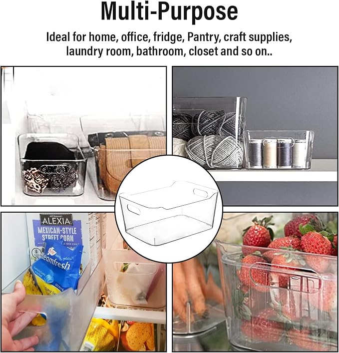 Clear Plastic Storage Bins for Kitchen Organization or Pantry Organizers and - Image 7