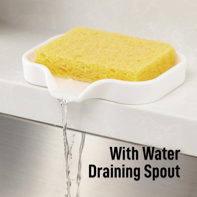 Zulay Kitchen Small Silicone Sponge Holder – Space-Saving Sink Organizer Tray - Image 8