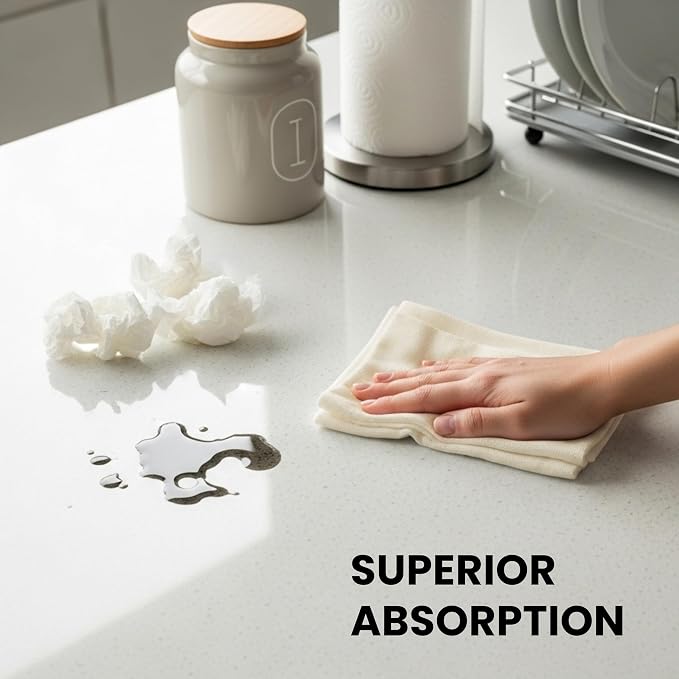 WHITEWRAP Dish Cloths Cotton| Kitchen Wash Cloth| Shop Towels Absorbent and - Image 6