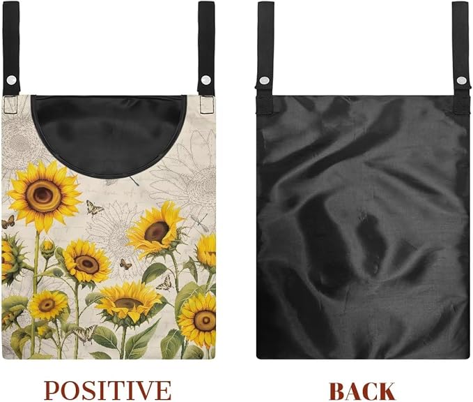 2 Pcs Sunflowers Print Clothespin Bag, Laundry Hanging Bag Fits Clothes Lines - Image 7
