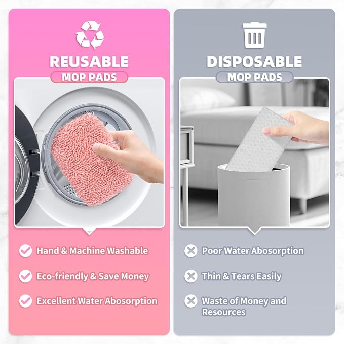 8 Pack Reusable Mop Pads Compatible - Image 5