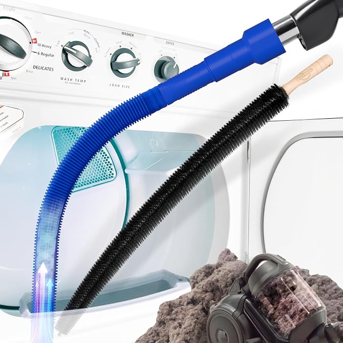 Holikme 2 Pieces Dryer Vent Cleaner Kit, Dryer Lint Vacuum Attachment and by Holikme