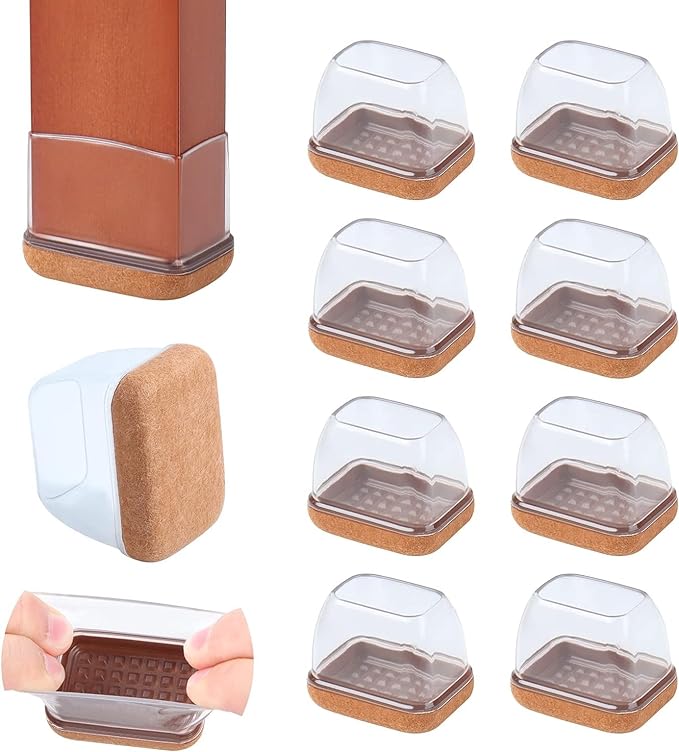 Ezprotekt 8 Pcs Rectangle Clear Silicone Chair Leg Floor Protectors, Rectangle by VisittheEzprotekt