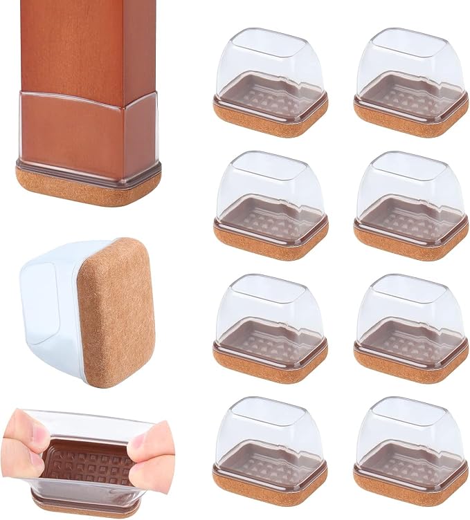 Ezprotekt 8 Pcs Rectangle Clear Silicone Chair Leg Floor Protectors, Rectangle by VisittheEzprotekt