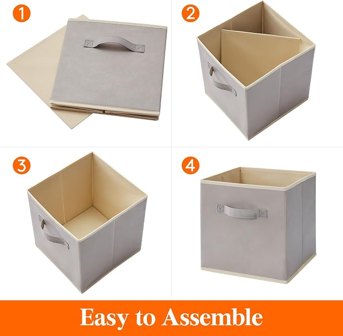Lifewit 12 Packs Storage Cubes, 11 Inch Cube Storage Bins, Foldable Decorative - Image 2