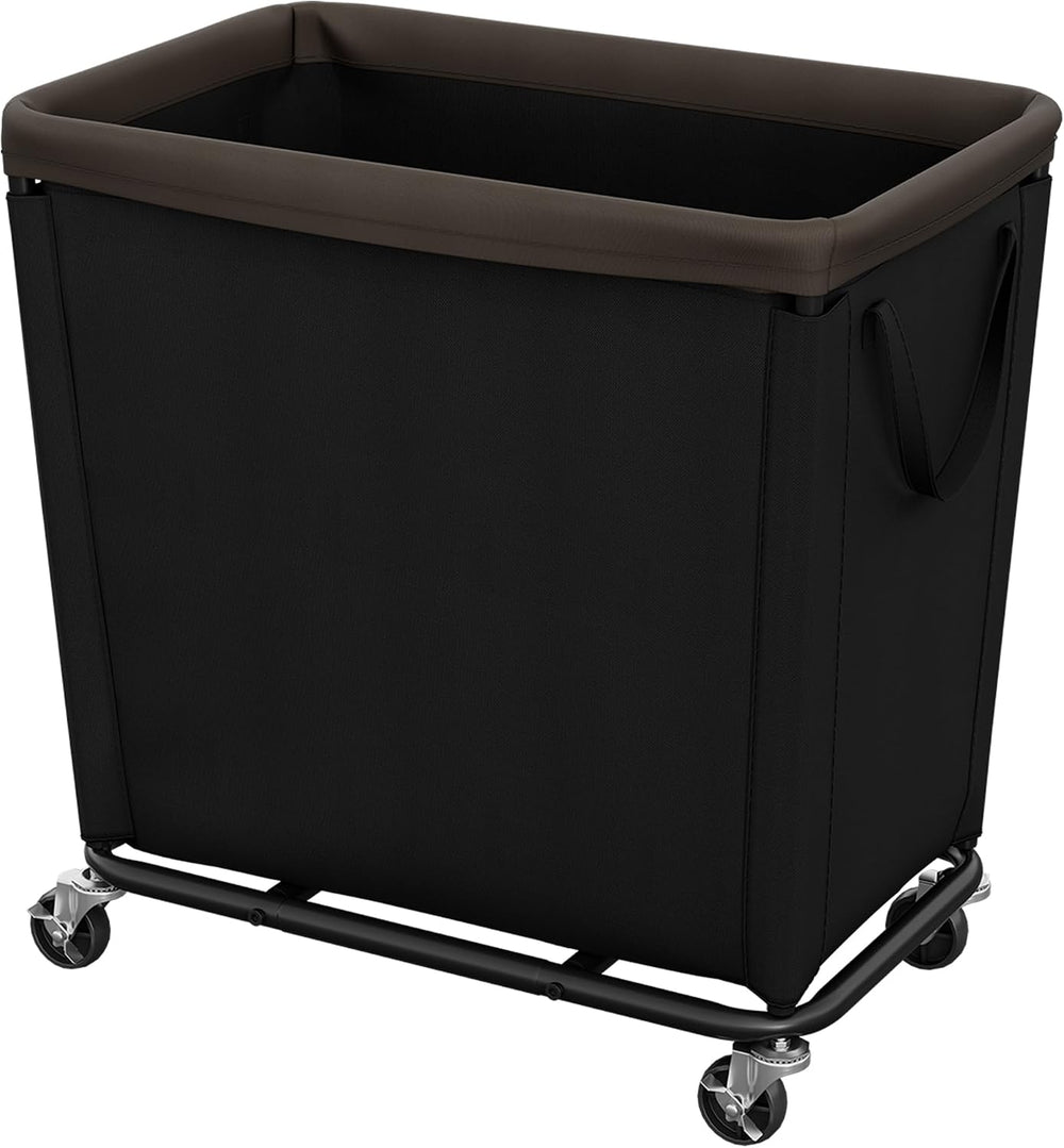 StorageWorks Basic Laundry Hamper with Wheels, 310L Large Black Basket Cart