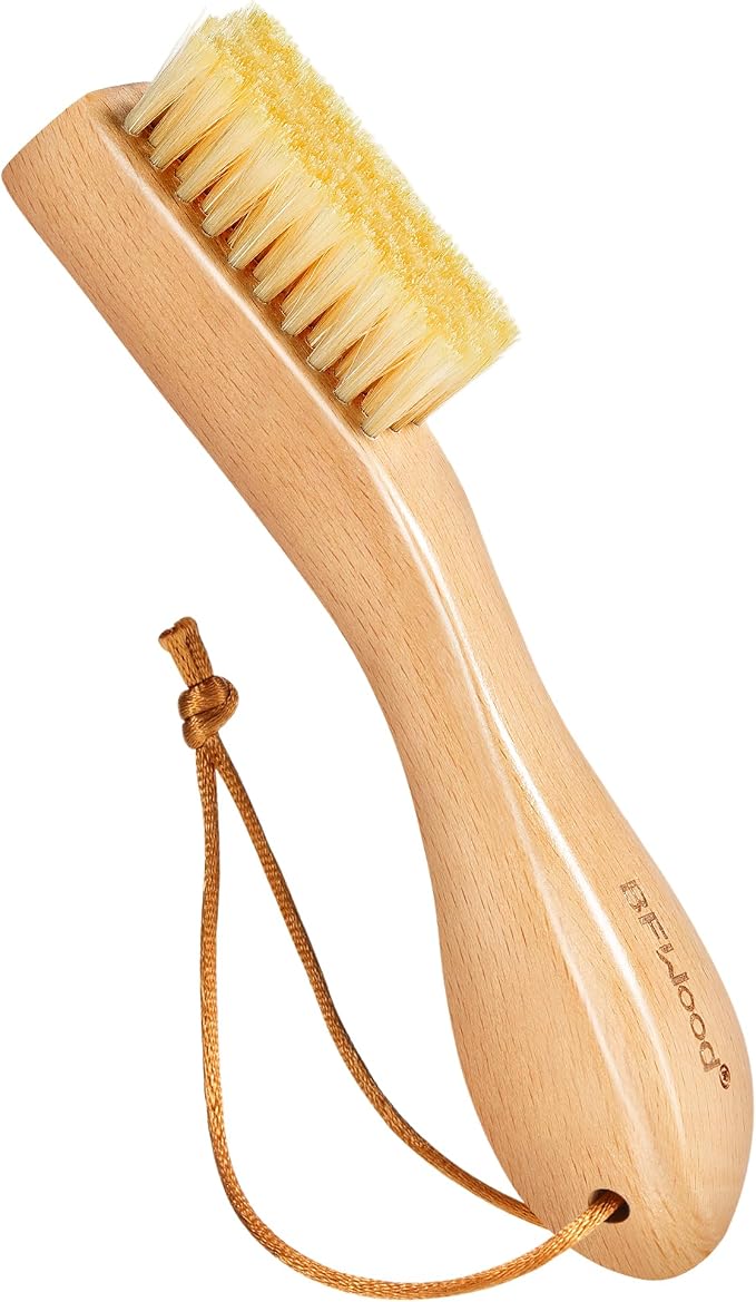 BFWood Laundry Stain Brush, Natural Soft Boar Bristles, Removes Tough Stains by BFWood