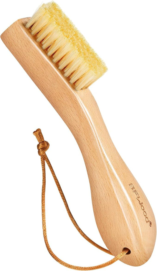 BFWood Laundry Stain Brush, Natural Soft Boar Bristles, Removes Tough Stains by BFWood