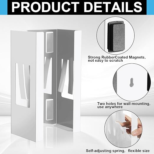 Lounsweer 2 Pcs Magnetic Glove Dispenser Holders Wall Mount Boxes of Gloves - Image 4