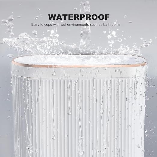 Bathroom Trash Can with Lid 3.2 Gallon Narrow Trash Can Small Plastic Trash Bin - Image 7