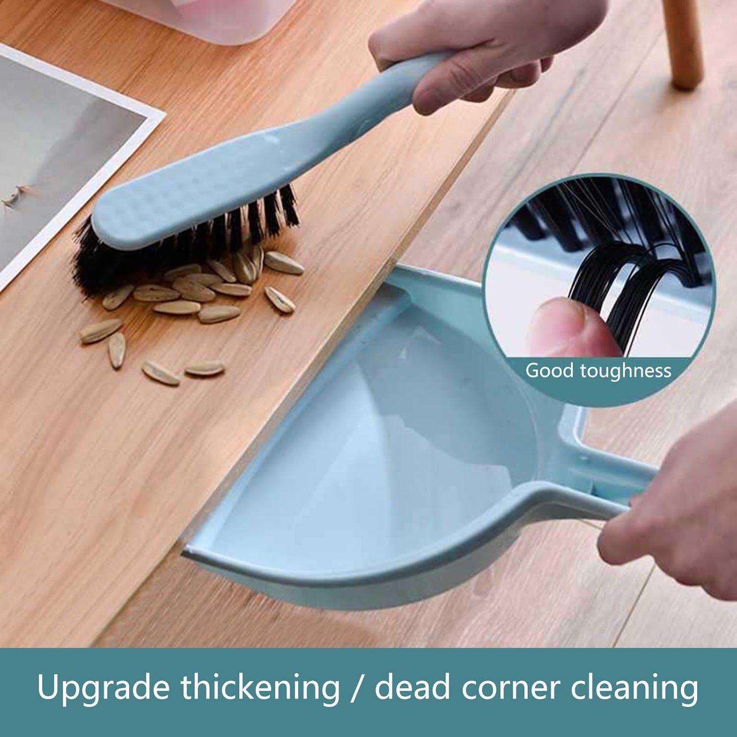 Broom and Dustpan Set Hand Broom Pan with Brush Combo for Home Desktop Sofa Kitchen Keyboard Dustpan and Brush Setsmall and Set Long Handle