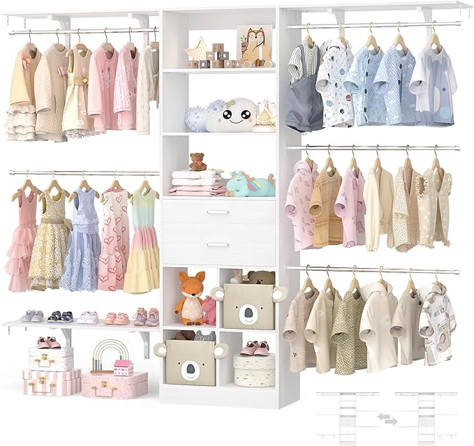 Closet System - 4.75-8FT Closet Organizer System by Besiost