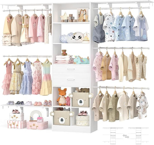 Closet System - 4.75-8FT Closet Organizer System by Besiost