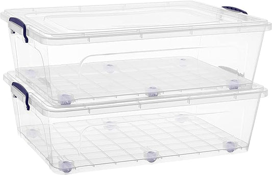 Superio Storage Bins with Lids, Stackable Totes, BPA Free, Odor Free, Organizer by Superio