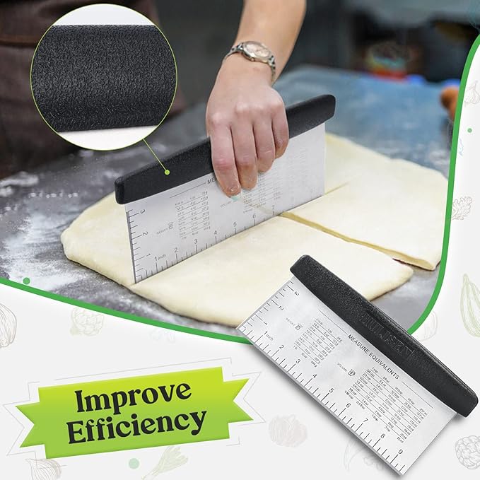 HULISEN Large Bench Scraper for Baking, 10 inch Dough Pastry Scraper - Image 4