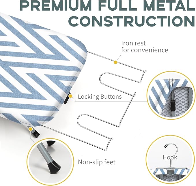 Small Tabletop Ironing Board Foldable, RAINHOL Steel Mesh Portable Iron Board - Image 3
