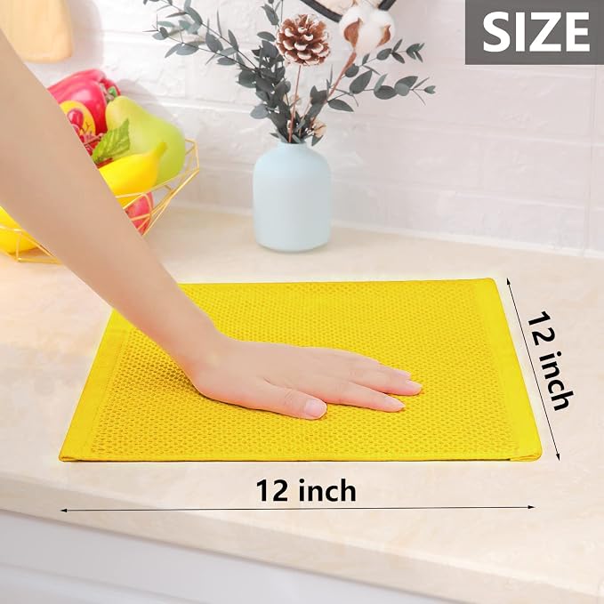 Homaxy 100% Cotton Waffle Weave Kitchen Dish Cloths, Ultra Soft Absorbent Quick - Image 5
