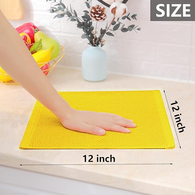 Homaxy 100% Cotton Waffle Weave Kitchen Dish Cloths, Ultra Soft Absorbent Quick - Image 5