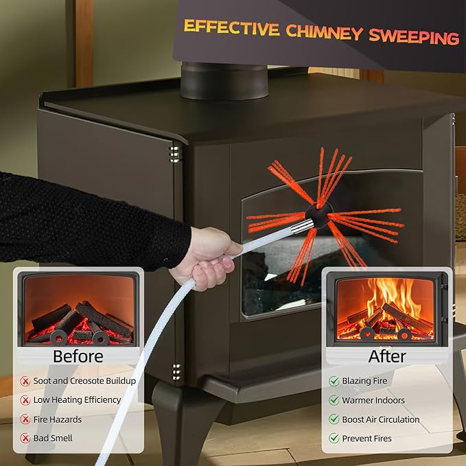 39 Feet Chimney Sweep Kit, Chimney Cleaning Kit - Image 5