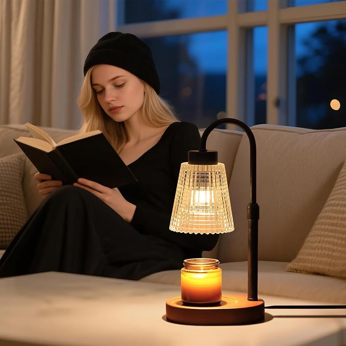 Black Candle Warmer Lamp WithTimer and Dimmer, Fragrance Electric Wax Melt - Image 9