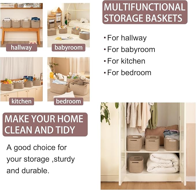 OIAHOMY 4 Pack Storage Baskets for Organizing, Cube Storage Bins for Shelves - Image 6