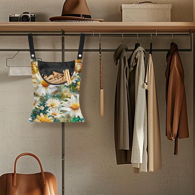 Daisy Clothespin Organizer Bag Shell Beach Clothespin Bags - Image 5