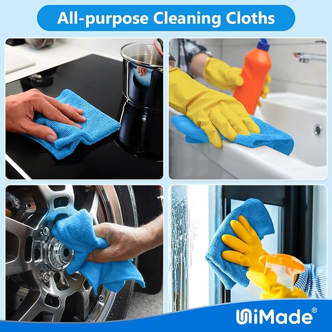 Shop Towels Rags, 50 Pack Reusable Shop Rags Bulk Microfiber Cleaning Cloth - Image 7
