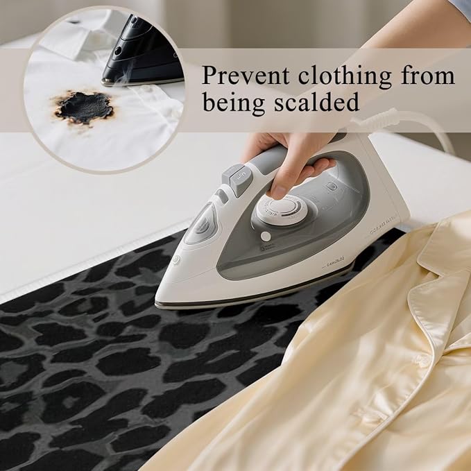 Black Ironing Mat Portable Leopard Print Ironing Pad - Image 5