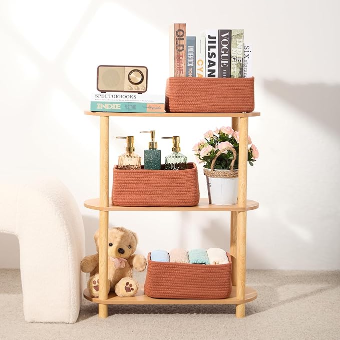 Small Storage Baskets for Organizing | Closet Organizer Bins | Shelf Toy Basket - Image 6