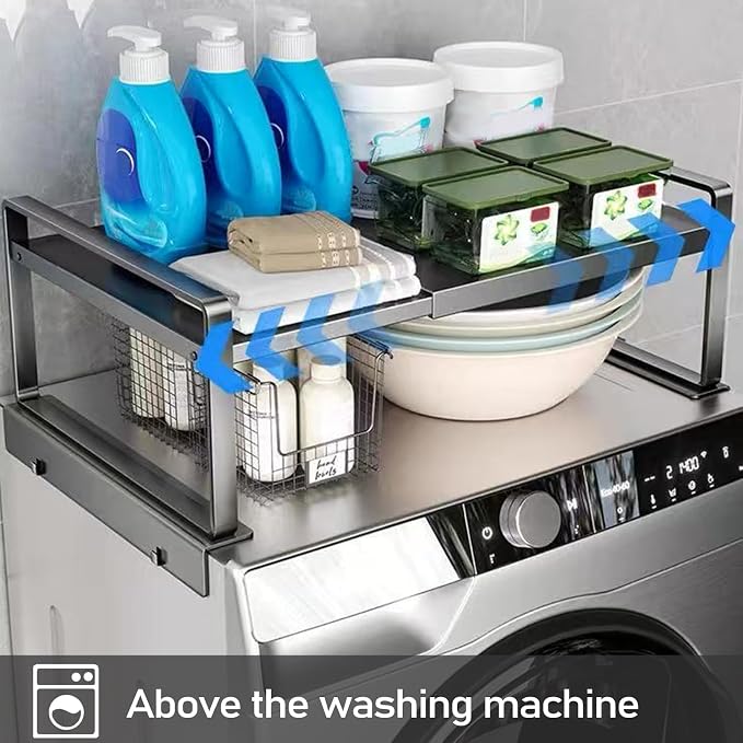 Adjustable Fridge Top Storage Rack, 12.4"-23.62" Expandable Organiz...