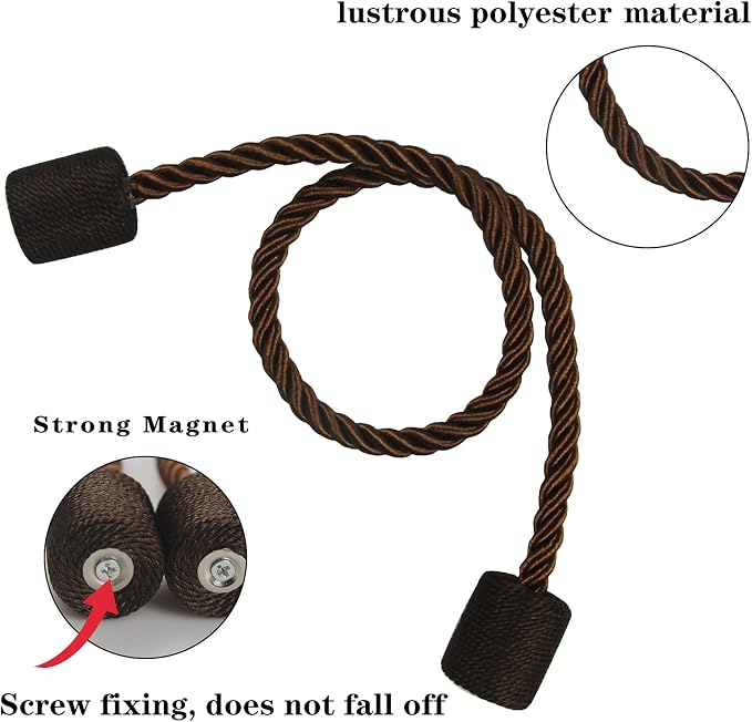 4 Pack Strong Magnetic Curtain Tiebacks Outdoor Elegant Decorative Tie Backs - Image 2