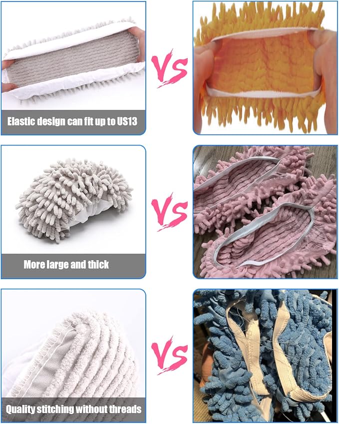 8 Pcs Mop Slippers Socks Floor Cleaning, Microfiber Shoe Covers dust Washable - Image 5
