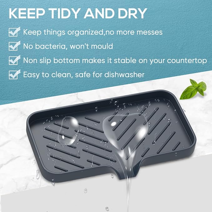 Kitchen Soap Tray, Kitchen Sink Tray Sponge Tray Kitchen Sponge Holder Self - Image 4