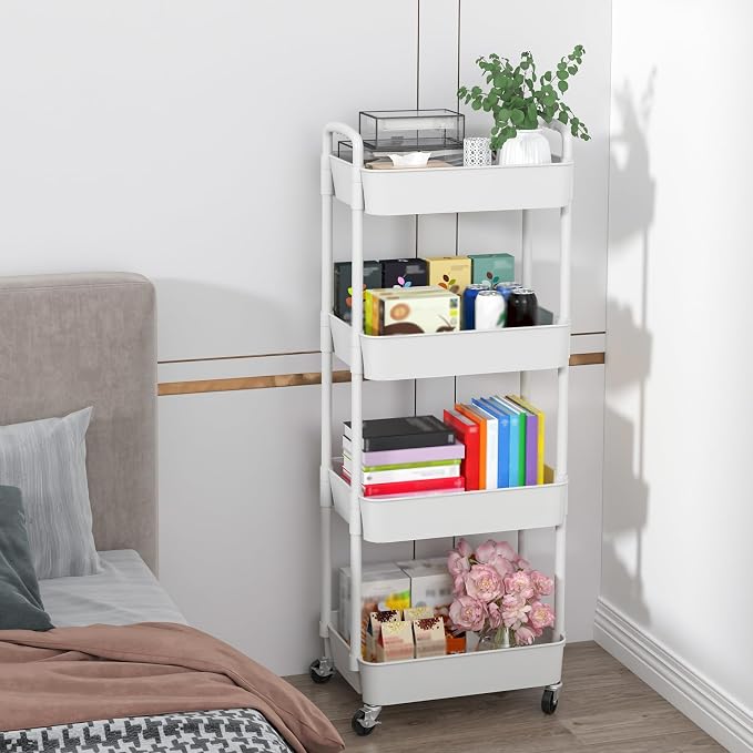Sywhitta 4-Tier Plastic Rolling Utility Cart - Image 7