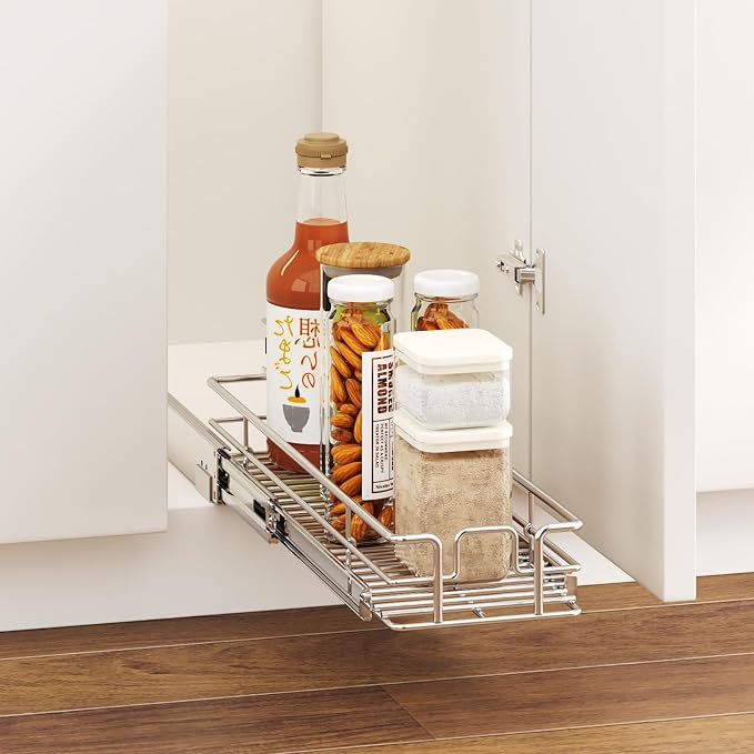 LOVMOR Pull Out Cabinet Organizer 7½" W x 21½" D, Kitchen Cabinet Pull Out - Image 5