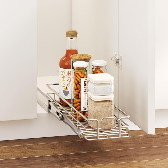 LOVMOR Pull Out Cabinet Organizer 5½" W x 21½" D, Kitchen Cabinet Pull Out - Image 5