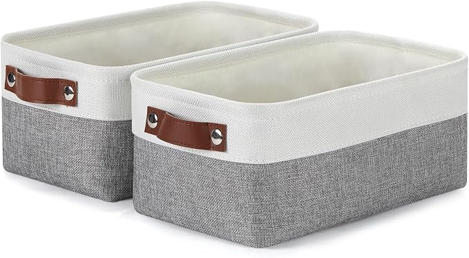 DULLEMELO Storage Baskets for Shelves, Small Fabric Storage Bins by DULLEMELO